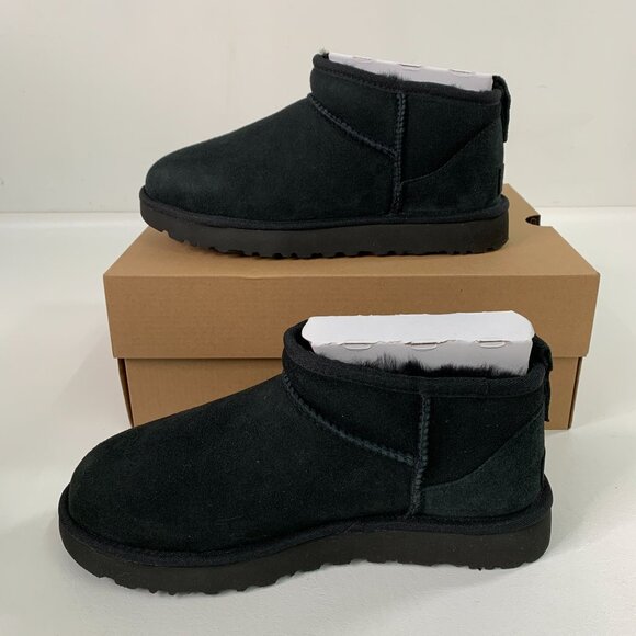 UGG Women's Shoe 8 Classic Ultra Mini Boot 1116109 Black Size 8 - Picture 2 of 12
